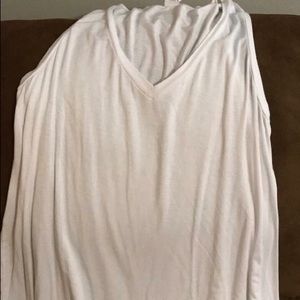 Long White V-Neck top
